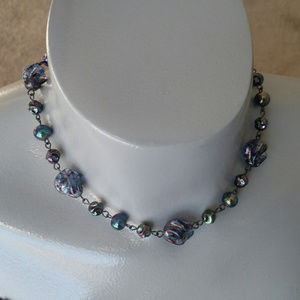 Vintage Japanese choker necklace fin glass beads